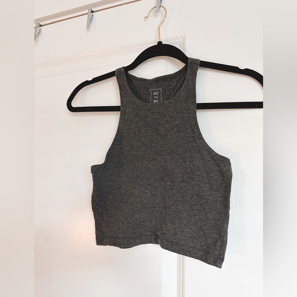 ME to WE razor back grey crop top